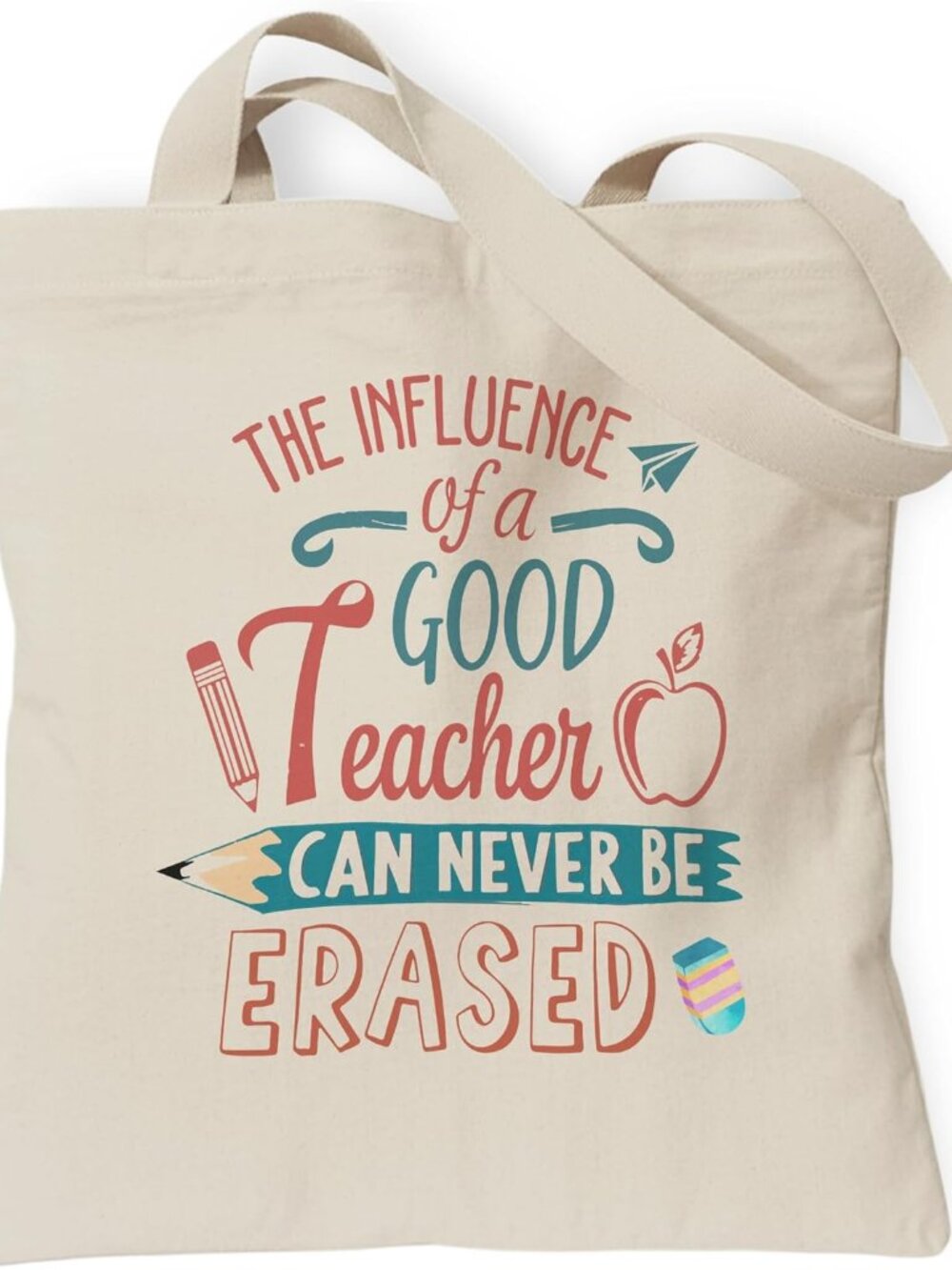 Aesthetic Canvas Tote Bag, Cute Reusable Bags for Women with Inner Pocket